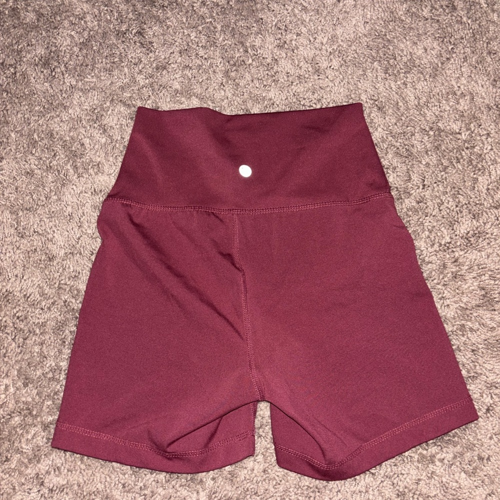 Yogalicious Maroon High-Waisted Athletic Shorts